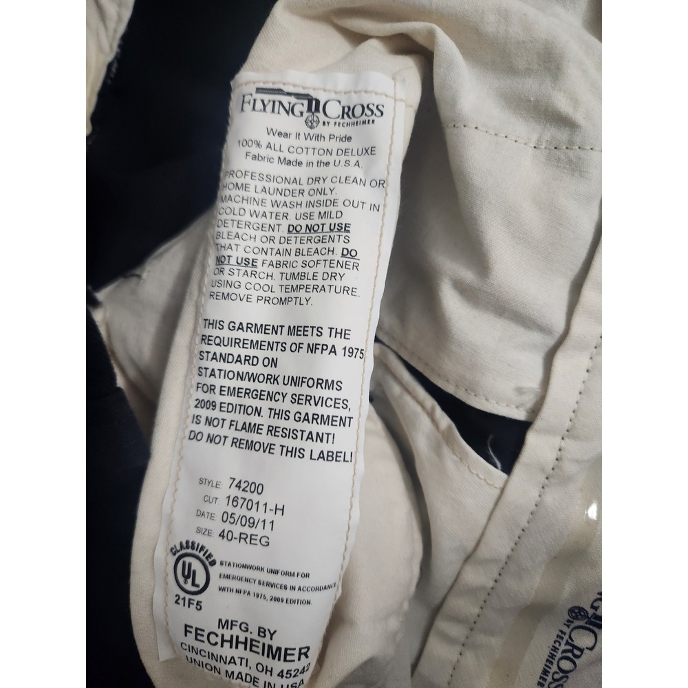 Flying Cross Mens Navy Blue Cotton Station Work Uniform Pants 74200 Size 40-REG - Picture 2 of 5